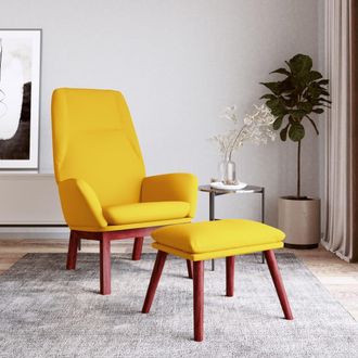 vidaXL Furniture Limited - Sill&oacute;n De Relax Con Taburete Tela Amarillo