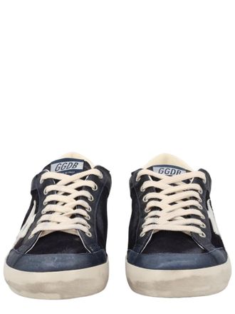 Golden Goose Blue Vintage-Inspired Distressed Cow Leather Sneakers
