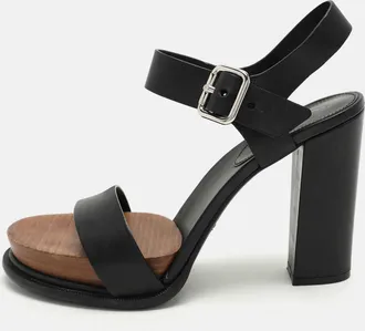 Tod's Tods Black Leather Ankle Strap Sandals