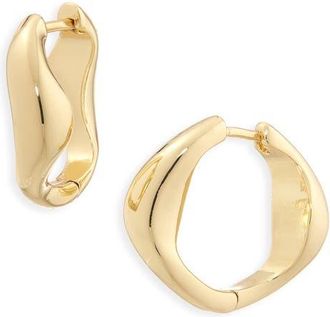 Madewell Mini Twisted Hoop Earrings in Pale Gold at Nordstrom