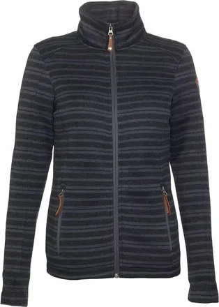 Killtec Womens Rakel Knitted Fleece Full Zip Cardigan In Dark Grey Stripe