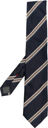 Brunello Cucinelli satin stripe-print tie - men - Silk - One Size - Blue