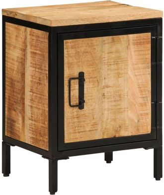 vidaXL Vidaxl - Mesita de noche de madera maciza de mango rugosa 40x30x52,5 cm