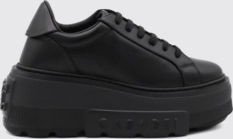 Casadei Nexus Leather Platform Sneakers with Floral Embroidery