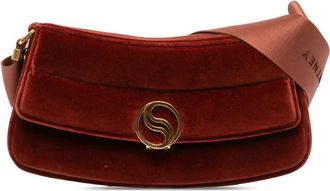 Stella McCartney Pre-owned Stella McCartney Faux Velvet S Wave Padded Shoulder Bag Ladies WI22 7B0025 WP0111 897401 00