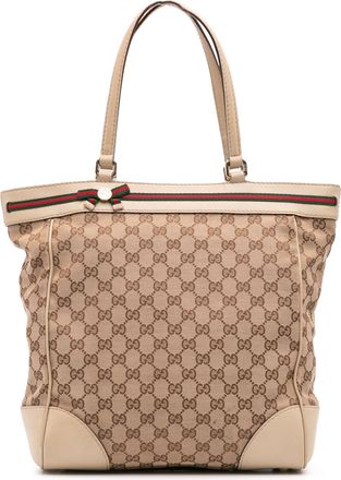 Gucci Pre-owned Womens Gg Canvas Tote - Tan Textile - One Size