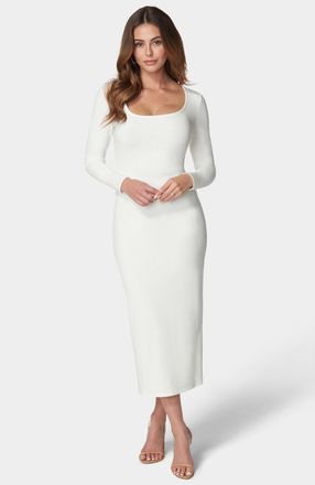 Bebe WomenS Long Sleeve Square Neck Rib Maxi Dress