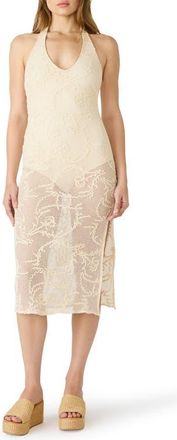 Steve Madden Ofelia Open Stitch Halter Dress in Cream at Nordstrom, Size Xx-Large