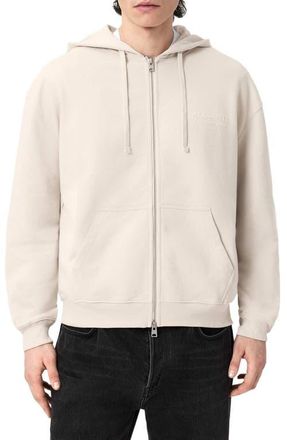AllSaints Xander Cotton Zip-Up Hoodie in Dusk White at Nordstrom, Size Xx-Large