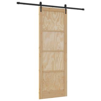 vidaXL Puerta Corredera Orkdal Natural Y Negro 83 X 232 Cm Vidaxl