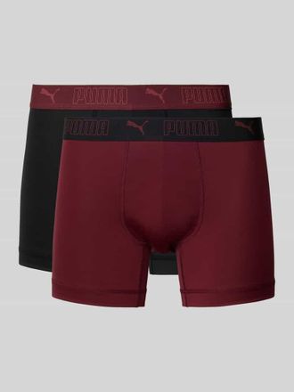 Puma Boxershorts mit elastischem Logo-Bund im 2er-Pack in Bordeaux, Größe XL