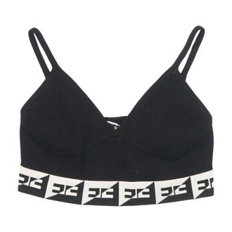 Elisabetta Franchi Sleeveless Tops, female, Black, Size: L Sleeveless Top