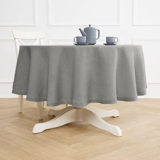 Solino Home Linen Round Tablecloth - Sonoma Hemstitch in Grey at Nordstrom, Size Medium