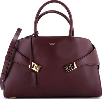 Ferragamo Hug Top Handle Bag Leather Large