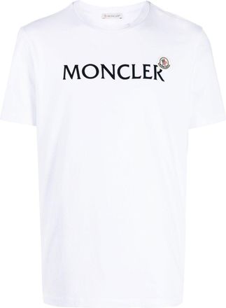 Moncler Flocked Cotton Logo T-Shirt - Mens - Cotton