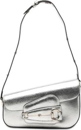 Gucci Pre-owned Vintage Shoulder Bag - Dames - Vintage Schoudertas - Grijs - ONE Size - Leer - Vintage