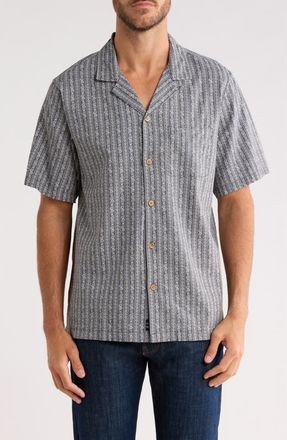 Lucky Brand Paisley Club Camp Shirt in Grey Stripe at Nordstrom Rack, Size X-Large