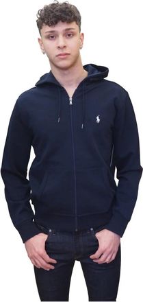 Ralph Lauren Double Knit Zip Hoodie - Heren - Vesten met rits - Blauw - S - Katoen - Hoodies & sweatvesten