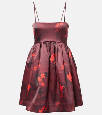 Ganni Floral satin minidress
