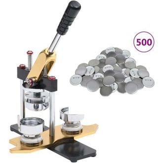 vidaXL M&aacute;quina De Hacer Insignias Con 500 Piezas De Chapas 58 Mm Vidaxl