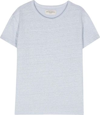 Officine G&eacute;n&eacute;rale Lara Piece Dyed French Linen - Dames - T-shirts - Blauw - XS - Wol - Tops