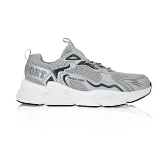 Plein Sport Schoenen, Heren, Grijs, 44 EU, Leer, Track-King Sneaker