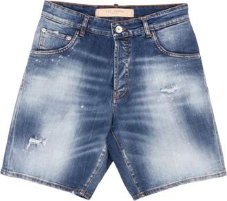 Yes London distressed denim shorts - Blue