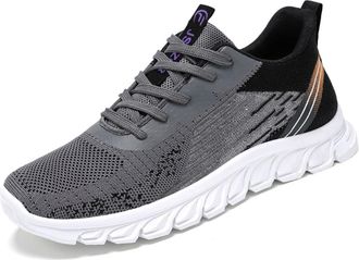 Generic Mens Sports Shoes Breathable Mesh Walking Running Tennis Shoes Training Shoe Workout Gym Wear Sneakers Athletic Shoes(Black,8.5 UK)