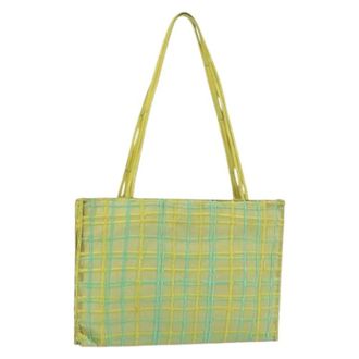 Bottega Veneta Pre-owned Shoulder Bags, female, Green, Size: ONE SIZE Pre-owned Nylon Shoulder Bag