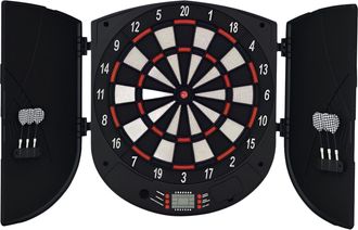 OEM Diana Electr&oacute;nica Digital Diana Con 6 Dardos Hasta 8 Jugadores Marcador Puertas Laterales Pantalla Lcd Y 26 Juegos 44x4,4x50 Cm Negro