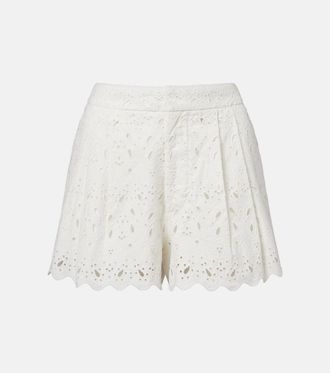 Frame Denim Shorts Paisley Eyelet in cotone