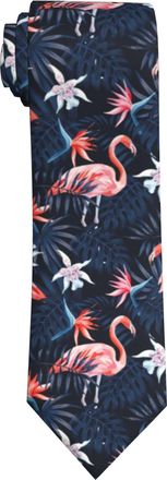 Generic Mens Tie Funny Necktie Novelty Tie Gift For Men Tropical Flamingo
