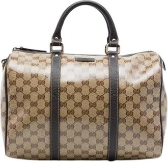 Gucci Pre-owned Boston Bag - Dames - Vintage Handtas - Beige - ONE Size - Leer - Vintage