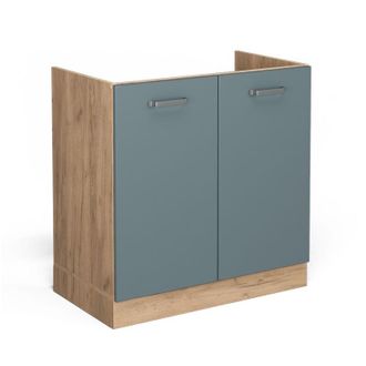 Vicco Mobile lavello cucina R-Line, Grigio-blu, 80 cm, pl Rovere