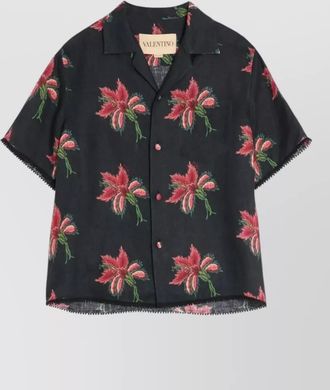 Valentino Garavani linen floral print bowling shirt