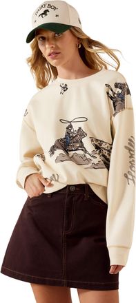 Ariat Womens Rancher Sweatshirt Long Sleeve in Parchment, Size X-Small, by Ariat