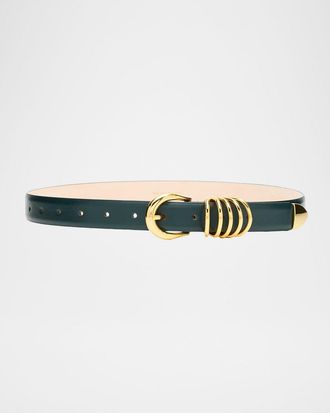 D&eacute;hanche Hollyhock Triple Wrap Calf Leather Medium Belt