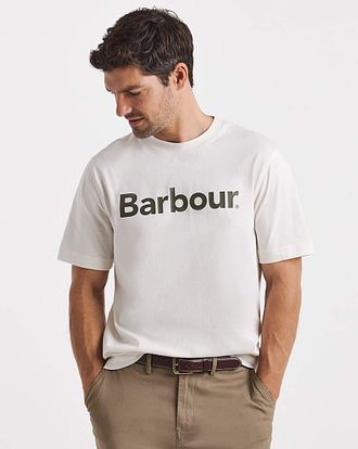 Barbour Logo Relaxed T-Shirt - White