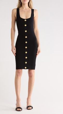L'agence Soleil Button Knit Dress in Black/Gold at Nordstrom Rack, Size Xx-Large