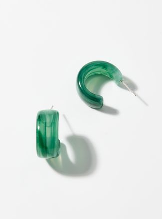 Simons Womens Sheer-look half-Hoop Earrings