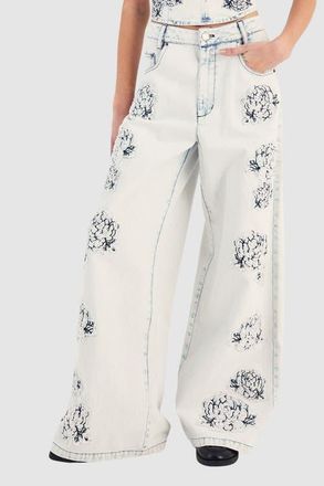 NASTY GAL Acid Wash Baggy Denim Jean in Bleach Wash at Nordstrom, Size 12