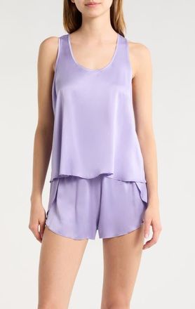 Lunya Racerback Washable Silk Short Pajamas in Morning Wisteria at Nordstrom, Size X-Large