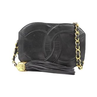 Chanel Pre-owned Vintage Cross Body Tas - Dames - Pre-owned - Zwart - Maat: ONE Size Leer