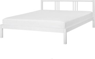 Beliani Beliani - Modern Solid Wood eu Super King Size Bed Frame 6ft Pine Slatted White Vannes