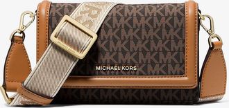 Michael Kors Jet Set Small Logo Print Woven Smartphone Crossbody Bag