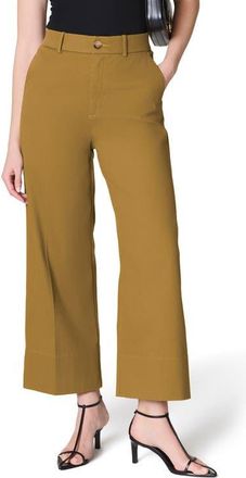 Spanx Wide Leg Crop Stretch Twill Pants in Flax at Nordstrom, Size Small