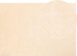 Beliani Faux Fur Rug THATTA Beige 160 x 230 cm