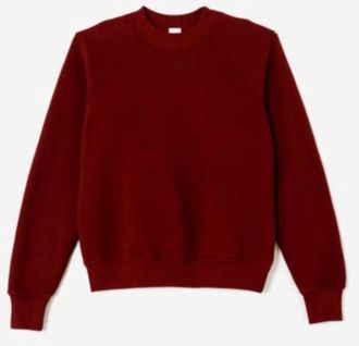 Re/Done Womens Classic Crewneck Sweatshirt In Currant