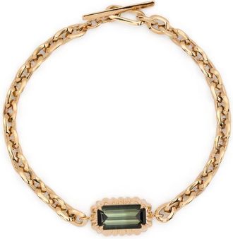 Lizzie Mandler 18K Yellow Gold XS Chain Bracelet - Womens - 18kt Yellow Gold/Tourmaline