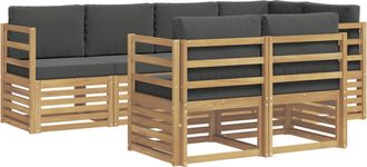 vidaXL Conjunto De Sof&aacute;s De Exterior 7 Uds. Blanco Y Antracita Vidaxl